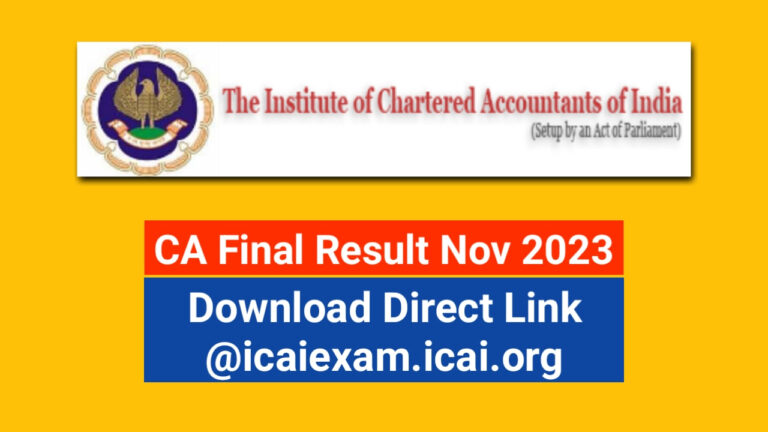 CA Final Result Nov 2023